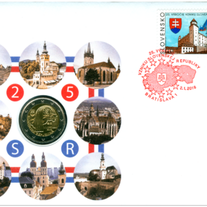 Numizmatická obálka: 2 Euro - 2018 - Slovenská republika – 25. výročie vzniku - UNC