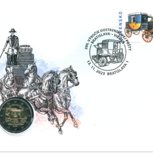 Numizmatická obálka: 2 Euro - 2023 - 200. výročie začiatku pravidelnej expresnej pošty ťahanej koňmi na trase Viedeň – Bratislava