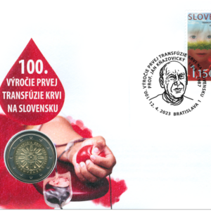 Numizmatická obálka: 2 Euro - 2023 - 100. výročie prvej transfúzie krvi na Slovensku