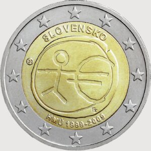 2 Euro - 2009 - 10. výročie hospodárskej a menovej únie - UNC