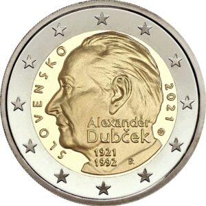 2 Euro - 2021 - 100. výročie narodenia Alexandra Dubčeka - UNC