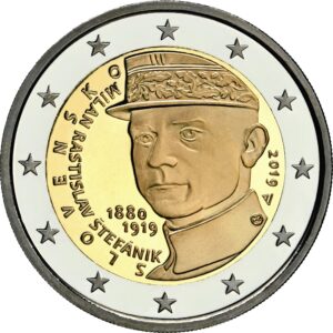 2 Euro - 2019 - 100. výročie úmrtia Milana Rastislava Štefánika - UNC