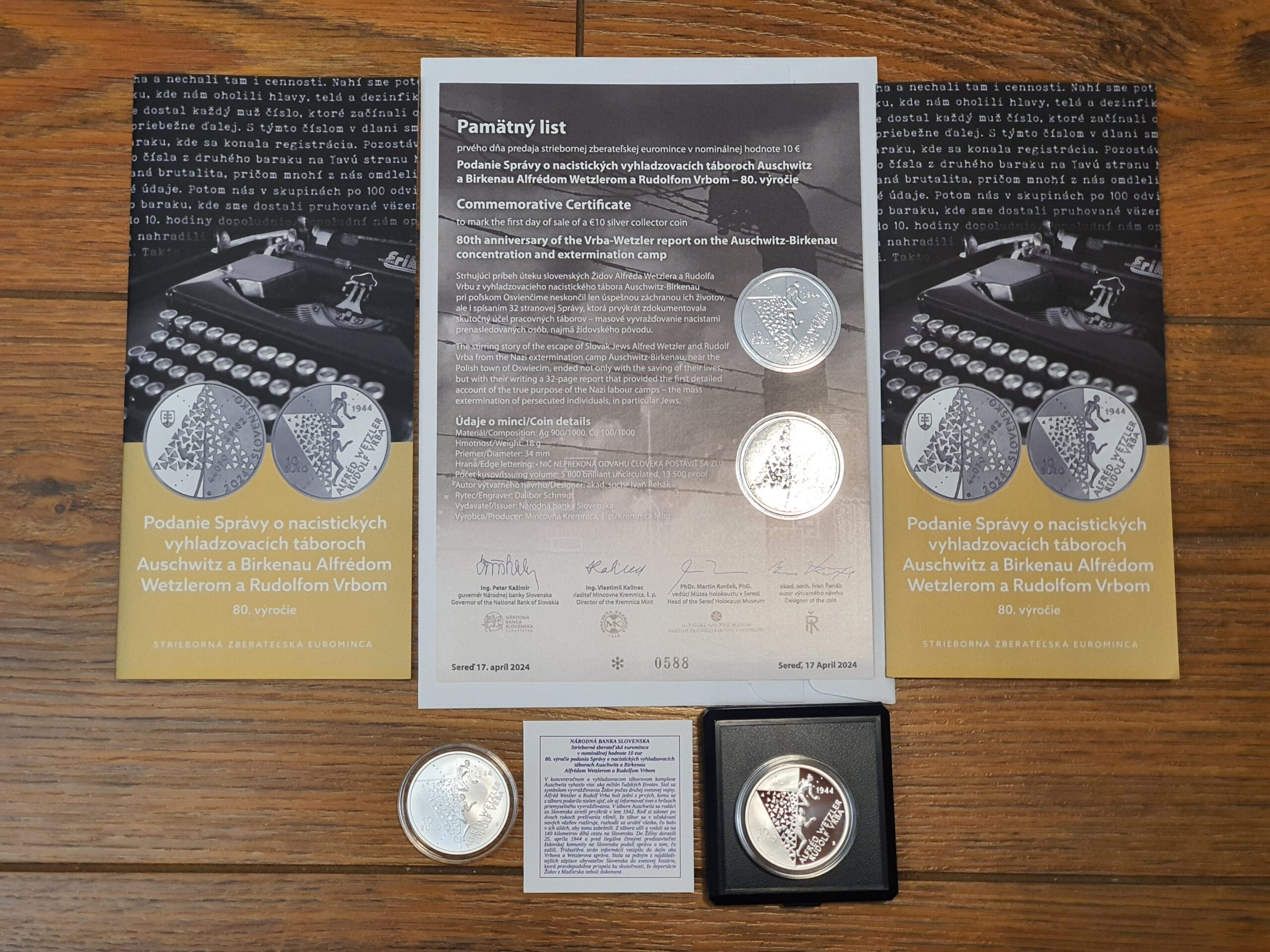 10 Euro - 2024 - Auschwitz a Birkenau - proof + bk + pamätný list