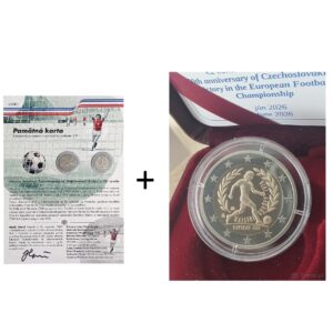 2 Euro - 2026 - Víťazstvo futbalistov Československa na Majstrovstvách Európy – 50. výročie - Proof + karta